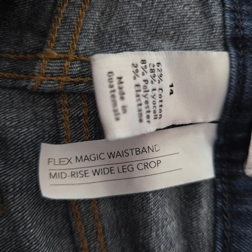 Lane Bryant Midrise Wide Leg Crop Blue Jeans Size 14 - Picture 4 of 8